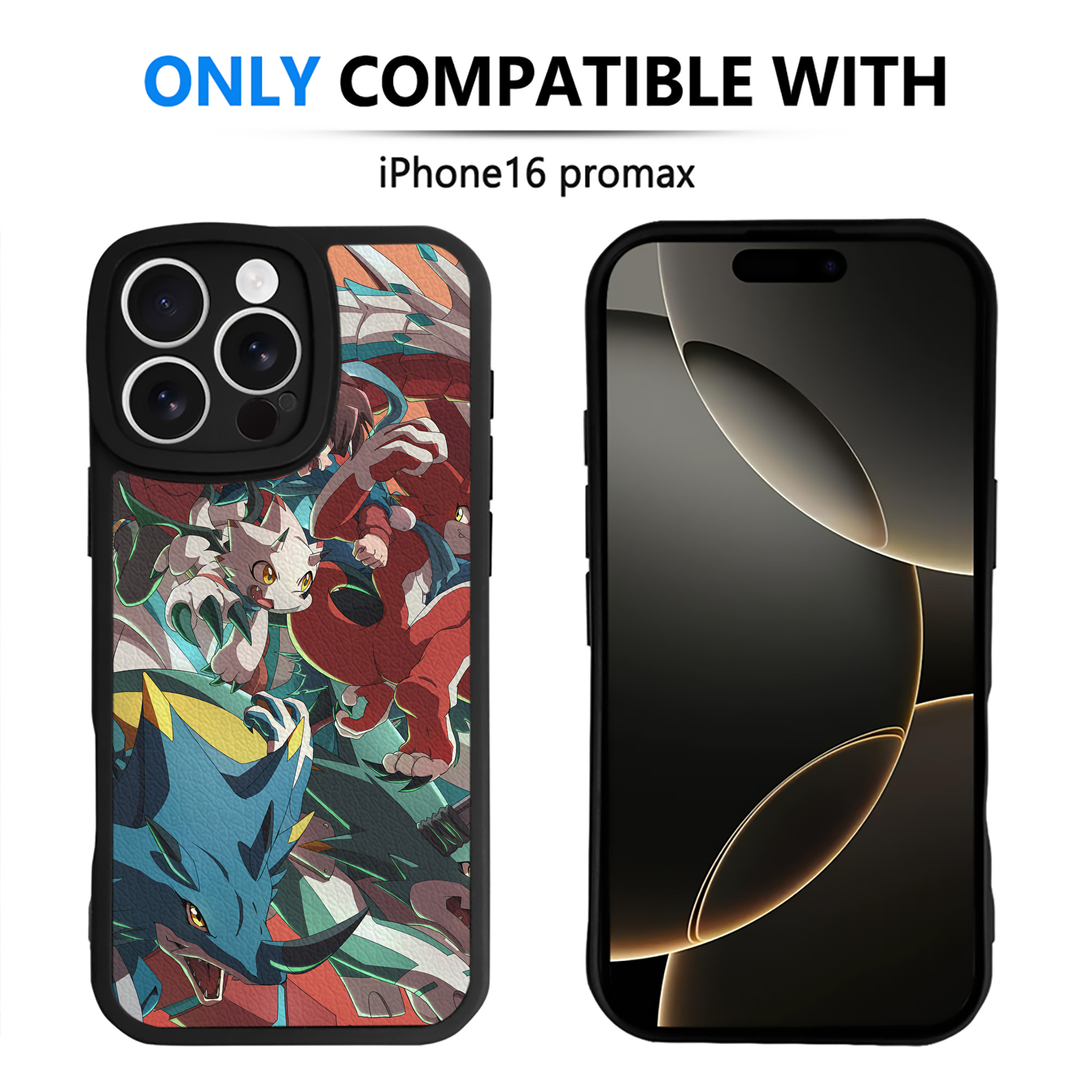 （画像用） Digimon デジタルモンスター/デジモン 【iPhone 16シリーズ対応】シリコンスマホケース（レザー調） 材質：シリコン